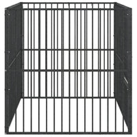 vidaXL Parque para cães com 4 painéis aço galvanizado preto