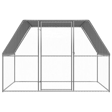 Galinheiro 3x2x2 m aço galvanizado prateado e cinzento