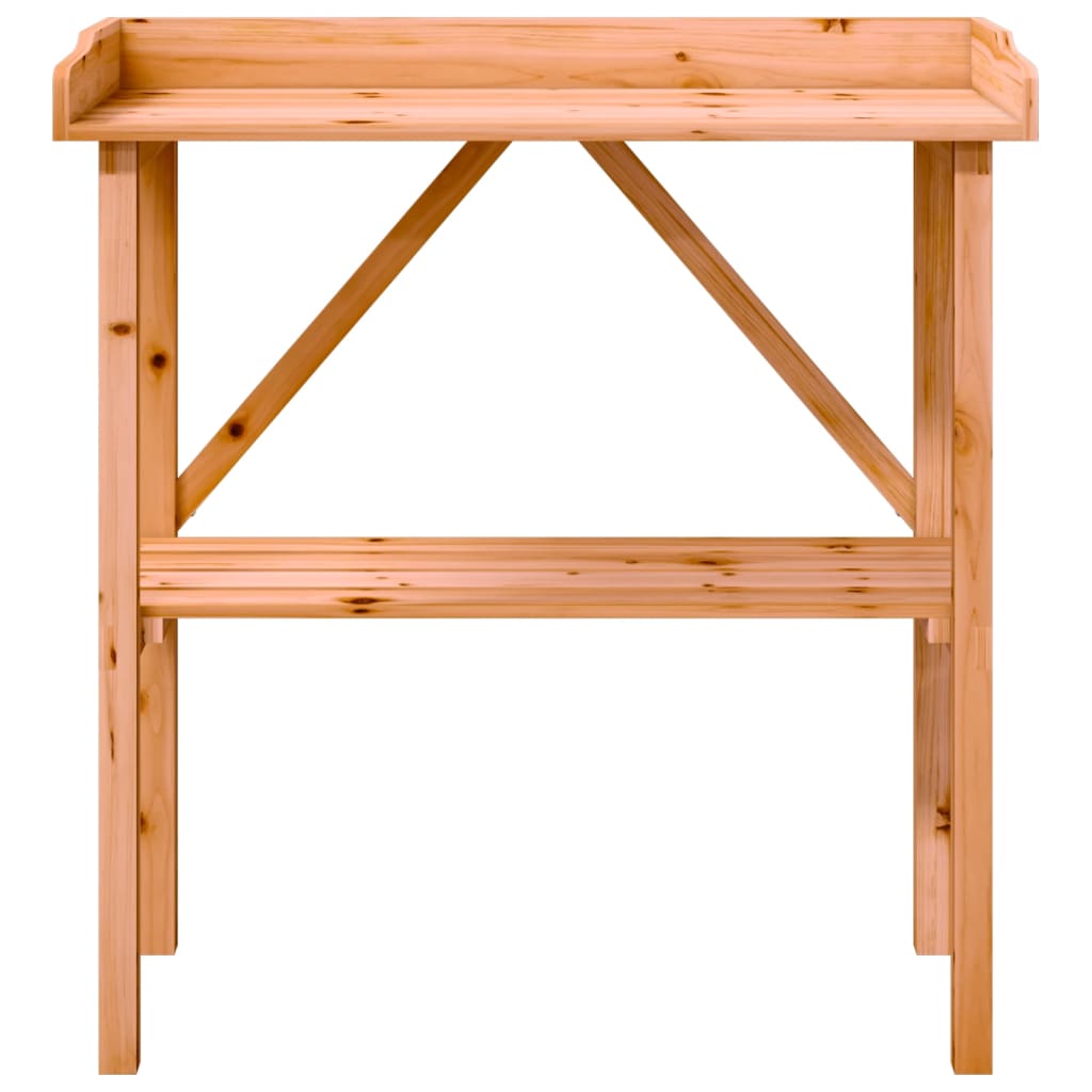 vidaXL Mesa apoio p/ plantas c/ prateleira 78x38x82,5cm abeto castanho