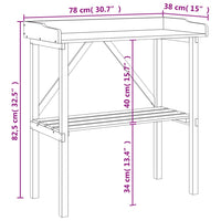 vidaXL Mesa apoio p/ plantas c/ prateleira 78x38x82,5cm abeto castanho