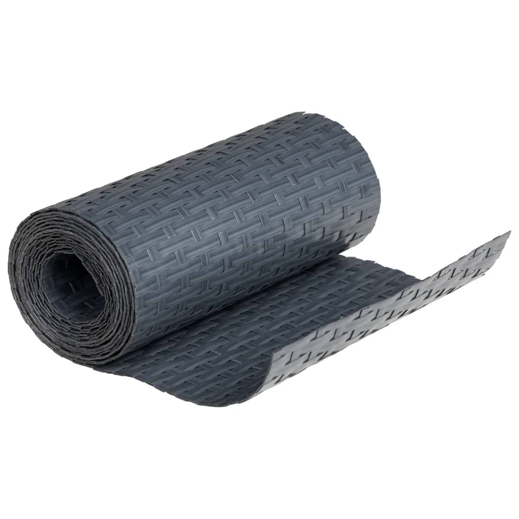 vidaXL Telas de varanda 10 pcs 255x19 cm vime PE antracite