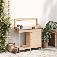 vidaXL Mesa de cultivo c/ armário 110,5x45x124,5 cm abeto maciço