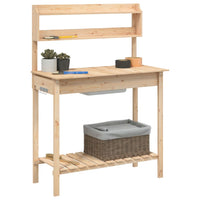vidaXL Mesa de cultivo com pia 147,5x44x139,5 cm abeto maciço