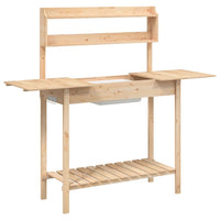 vidaXL Mesa de cultivo com pia 147,5x44x139,5 cm abeto maciço