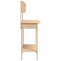 vidaXL Mesa de cultivo com pia 147,5x44x139,5 cm abeto maciço