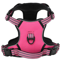 Peitoral para cães com trela e coleira ajustável M rosa