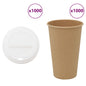 vidaXL Copos de café de papel com tampas 1000 pcs 16oz 400ml