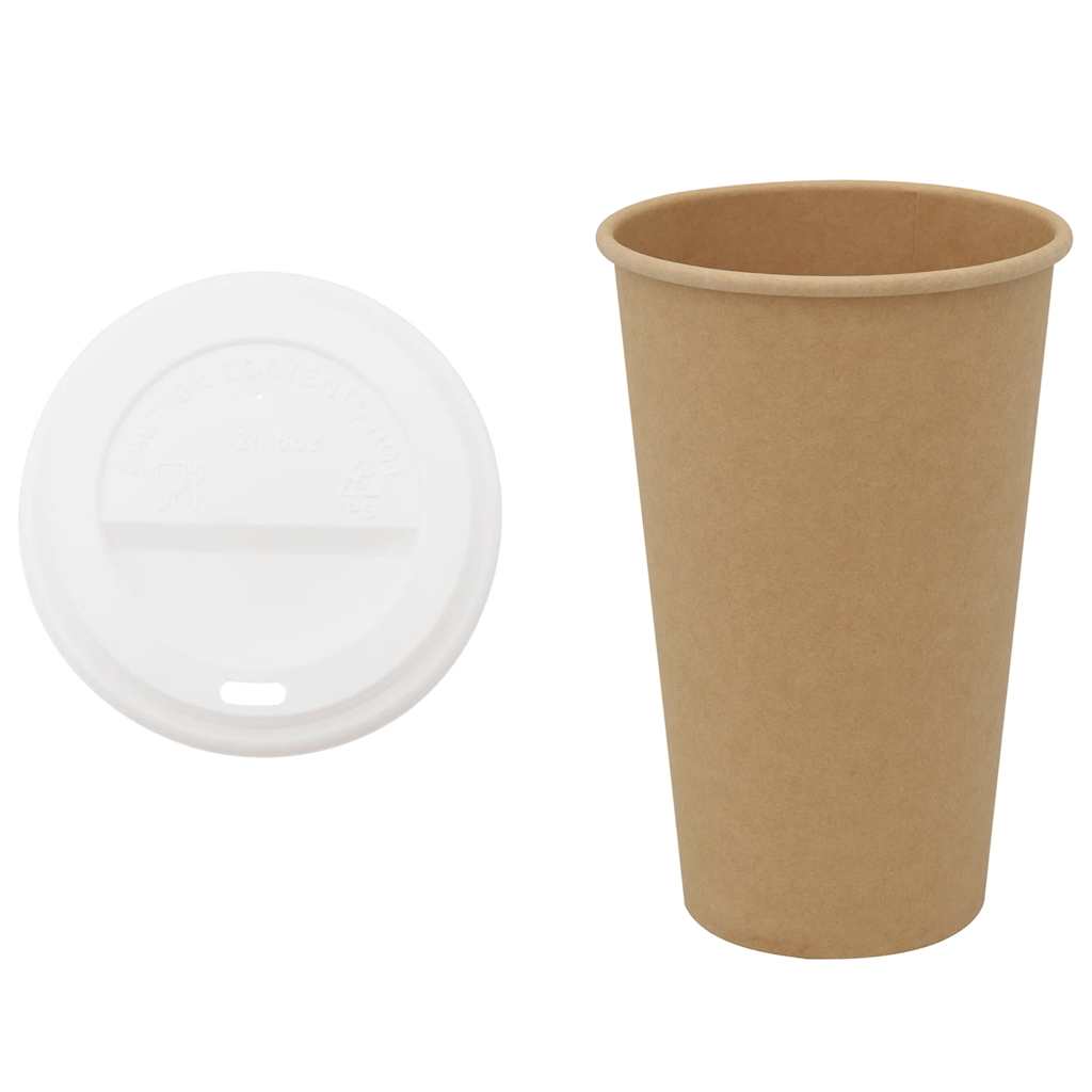 vidaXL Copos de café de papel com tampas 1000 pcs 16oz 400ml