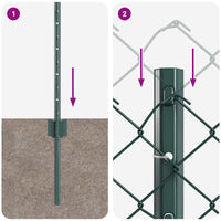 vidaXL Cerca com Poste Verde 0,4 x 10 m Aço e PVC