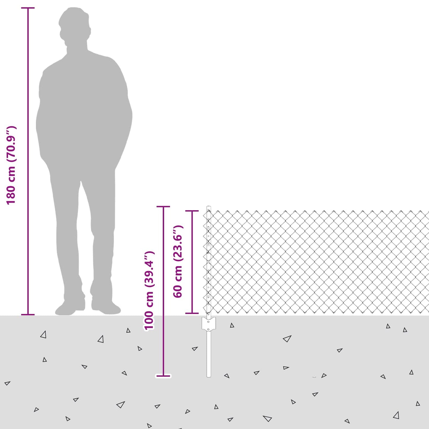 vidaXL Cerca com Poste Verde 0,4 x 10 m Aço e PVC