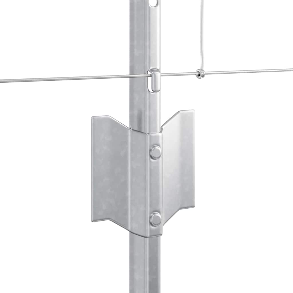 vidaXL Cerca com Poste Prateado 0,8 x 25 m Aço