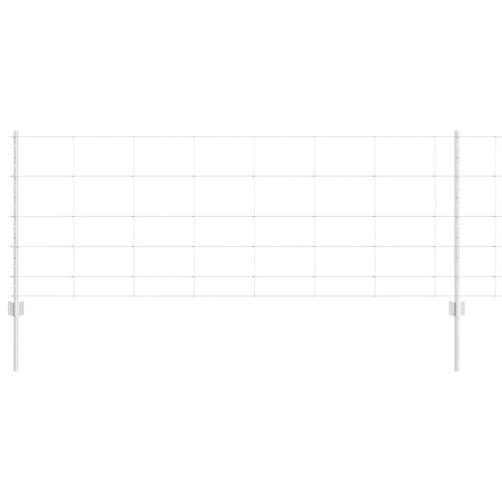 vidaXL Cerca com Poste Prateado 0,8 x 25 m Aço