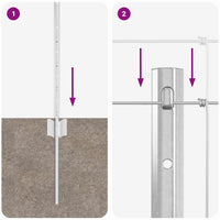 vidaXL Cerca com Poste Prateado 0,8 x 25 m Aço