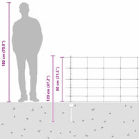vidaXL Cerca com Poste Prateado 0,8 x 25 m Aço