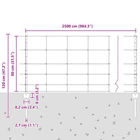 vidaXL Cerca com Poste Prateado 0,8 x 25 m Aço