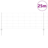 vidaXL Cerca com Poste Prateado 0,8 x 25 m Aço