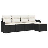 vidaXL Conjunto de Sofá de Jardim Preto vime PE