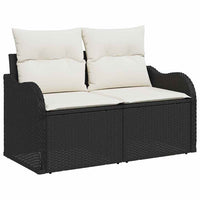 vidaXL Conjunto de Sofá de Jardim 4 pcs Preto vime PE