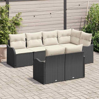 vidaXL Conjunto de Sofá de Jardim Preto vime PE