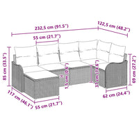 vidaXL Conjunto de Sofá de Jardim 6 pcs Preto vime PE