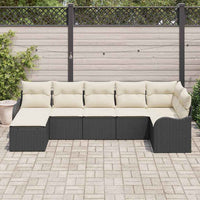 vidaXL Conjunto de Sofá de Jardim Preto vime PE