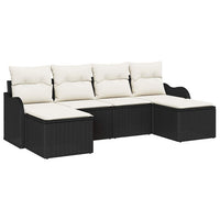vidaXL Conjunto de Sofá de Jardim 6 pcs Preto Rattan Sintético