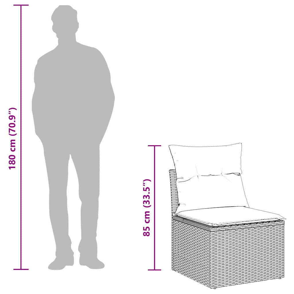 vidaXL Conjunto de Sofá de Jardim 6 pcs Preto Rattan Sintético