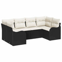 vidaXL Conjunto de Sofá de Jardim 6 pcs Preto Rattan Sintético