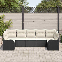 vidaXL Conjunto de Sofá de Jardim Preto vime PE