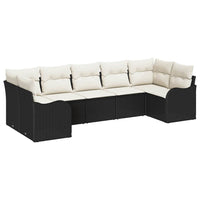 vidaXL Conjunto de Sofá de Jardim Preto vime PE