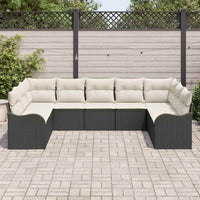 vidaXL Conjunto de Sofá de Jardim 9 pcs Preto vime PE