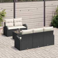 vidaXL Conjunto de Sofá de Jardim Preto 55 x 55 x 37 cm vime PE