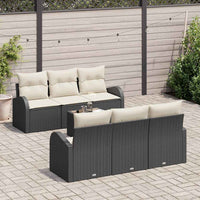 vidaXL Conjunto de Sofá de Jardim Preto 55 x 55 x 37 cm vime PE