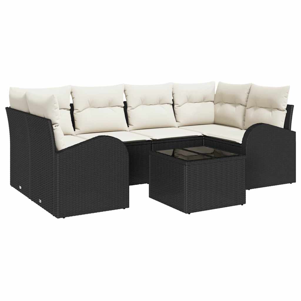 vidaXL Conjunto de Sofá de Jardim Preto 55 x 55 x 37 cm vime PE
