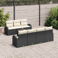 vidaXL Conjunto de Sofá de Jardim Preto 55 x 55 x 37 cm vime PE