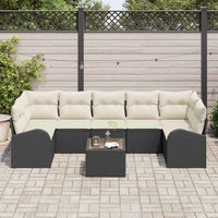 vidaXL Conjunto de Sofá de Jardim Preto 55 x 55 x 37 cm vime PE