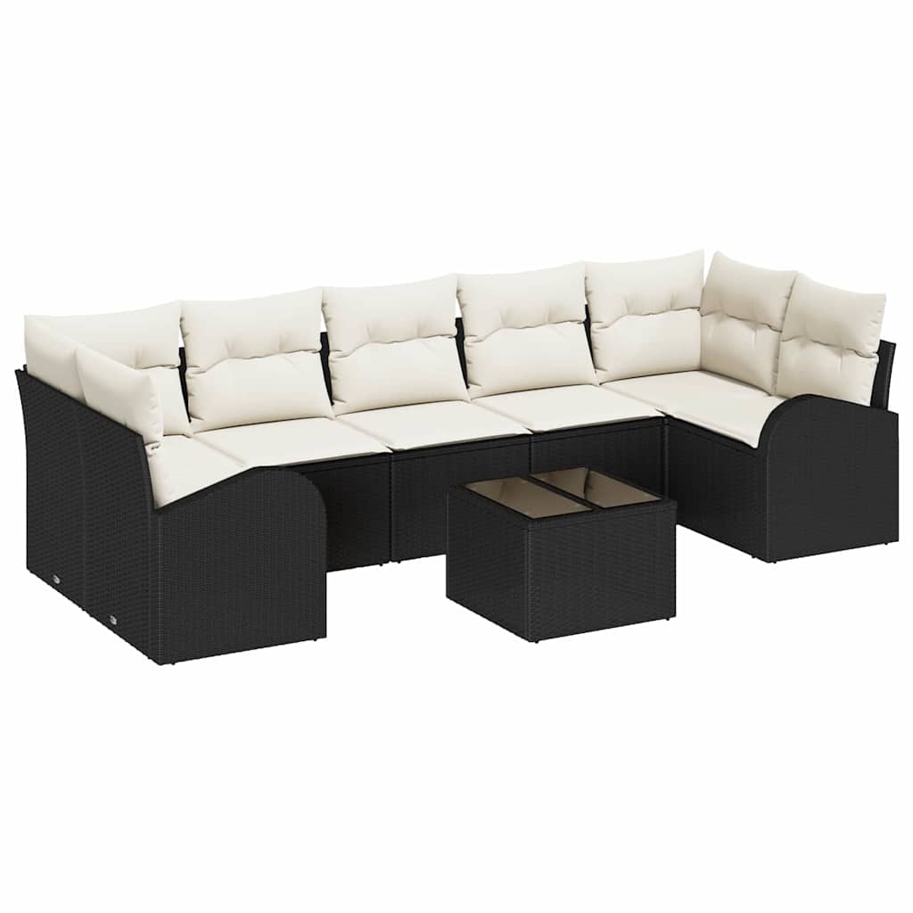 vidaXL Conjunto de Sofá de Jardim Preto 55 x 55 x 37 cm vime PE