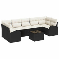 vidaXL Conjunto de Sofá de Jardim Preto 55 x 55 x 37 cm vime PE