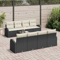 vidaXL Conjunto de Sofá de Jardim Preto 55 x 55 x 37 cm vime PE
