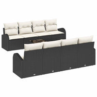 vidaXL Conjunto de Sofá de Jardim Preto 55 x 55 x 37 cm vime PE