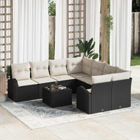 vidaXL Conjunto de Sofá de Jardim Preto 55 x 55 x 37 cm vime PE