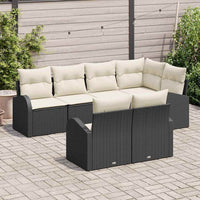 vidaXL Conjunto de Sofá de Jardim Preto vime PE
