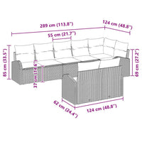 vidaXL Conjunto de Sofá de Jardim 8 pcs vime PE