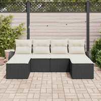 vidaXL Conjunto de Sofá de Jardim 6 pcs Preto Rattan de Polipropileno