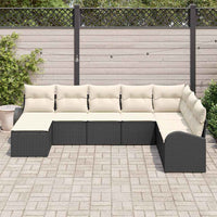 vidaXL Conjunto de Sofá de Jardim 8 pcs Preto Rattan Sintético