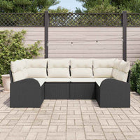 vidaXL Conjunto de Sofá de Jardim 6 pcs Preto Rattan de Polipropileno