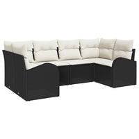 vidaXL Conjunto de Sofá de Jardim 6 pcs Preto Rattan de Polipropileno