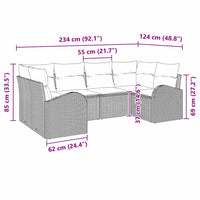 vidaXL Conjunto de Sofá de Jardim 6 pcs Preto Rattan de Polipropileno