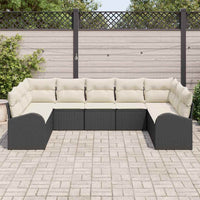 vidaXL Conjunto de Sofás 9 pcs Preto Rattan de Polipropileno
