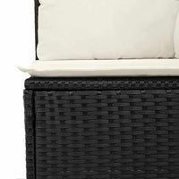 vidaXL Conjunto de Sofás com almofada 5 pcs Preto vime PE